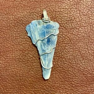 Wire wrapped blue kyanite